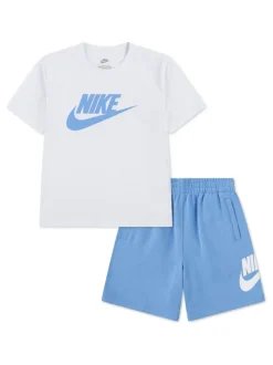 Bleu - Nike Club T-shirts & Shorts Ensemble