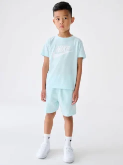 Bleu - Nike ensemble t-shirt et short Little Kids Club