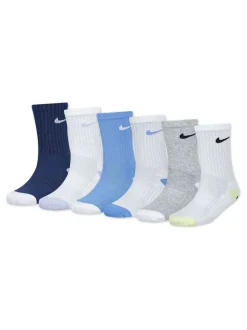Bleu - Nike Lot de 6 paires de chaussettes à talons smiley