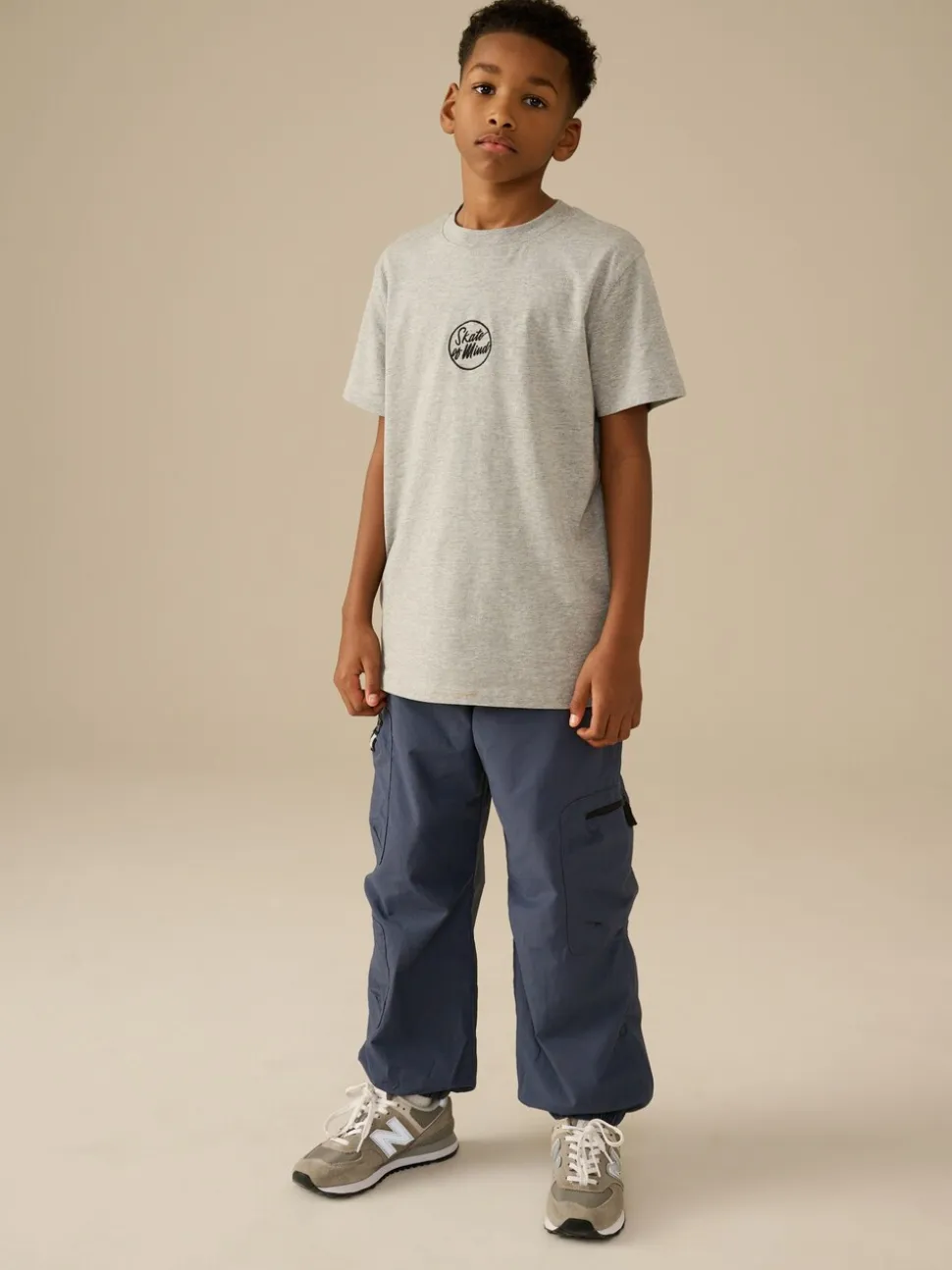 Bleu - Pantalon à poche zippée Cargos (3-16ans)