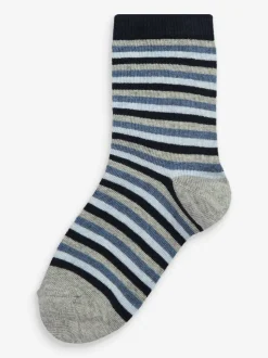 Bleu - Paquet de chaussettes en coton riche 7