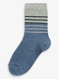 Bleu - Paquet de chaussettes en coton riche 7