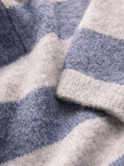 Bleu - Polo de rugby en maille rayée (3mois-7ans)