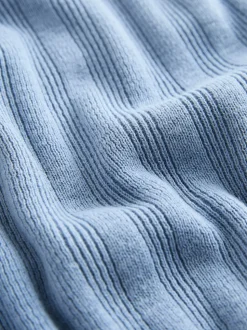 Bleu - Polo en maille à col boutonné (3-16ans)