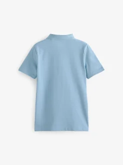 Bleu - Polos en coton à manches courtes pour l'école, lot de 2 (3-16ans)