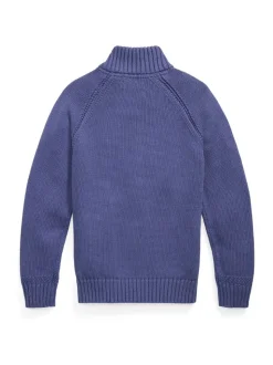 Bleu - Pull Polo Ralph Lauren garçon zippé en maille