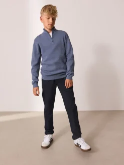 Bleu - Pull quart de zip (3-16ans)