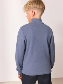 Bleu - Pull quart de zip (3-16ans)