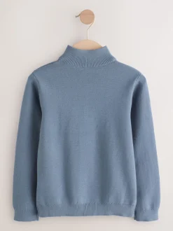 Bleu - Pull quart de zip (3-16ans)