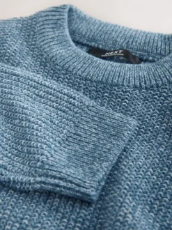 Bleu - Pull utilitaire en maille à col rond (3-16ans)