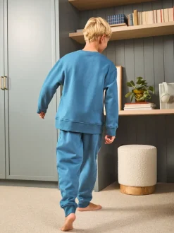 Bleu - Pyjama simple en laine polaire (3-16yrs)