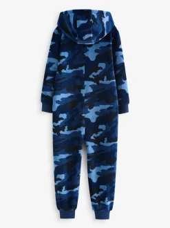 Bleu - Pyjama tout-en-un en polaire (3-16ans)