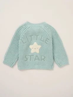 Bleu - Rock-A-Bye Baby Boutique Cardigan with Embroidery Back Detail