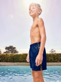 Bleu - Short de volley Nike Swim Logo Tape 4 Inch