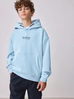 Bleu - Sweat à capuche Baker by Ted Baker épais à enfiler