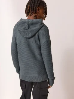 Bleu - Sweat-shirt à capuche en maille utilitaire (3-16ans)