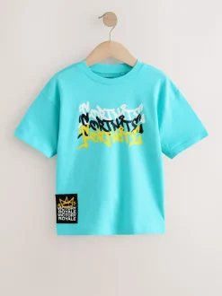 Bleu - T-shirt à manches courtes imprimé Fortnite (4-16ans)