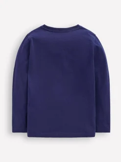 Bleu - T-shirt Boden à manches surpiquées