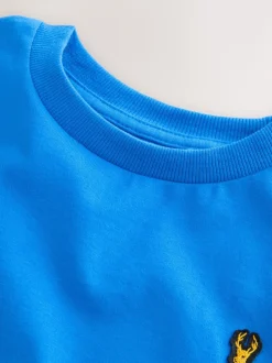 Bleu - T-shirt brodé Manches courtes Stag 4 Pack (3-16ans)