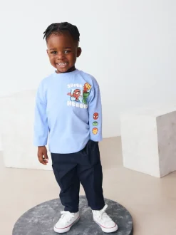 Bleu - T-shirt Marvel à manches longues (6mois-8ans)