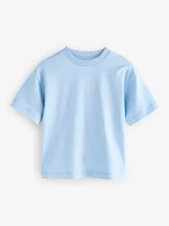 Bleu - T-shirt uni Manches courtes (3mths-7yrs)