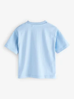 Bleu - T-shirt uni Manches courtes (3mths-7yrs)