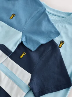 Bleu - T-shirts décontractés color block à manches courtes Lot de 3 (3-16ans) (3-16ans)