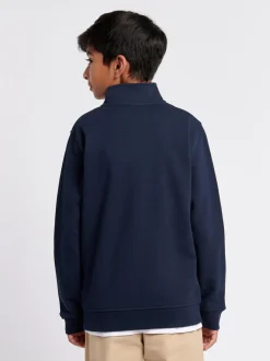 Bleu - U.S. Polo Assn. Garçons Double Horsemen ¼ Zip Sweat-shirt