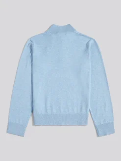 Bleu - U.S. Polo Assn. Pull quart de zip en maille riche en coton