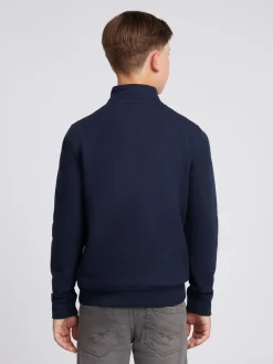 Bleu - U.S. Polo Assn. Sweat-shirt Double Horsemen ¼ zippé