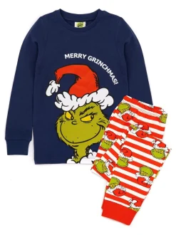 Bleu - Vanilla Underground The Grinch Garçons Manches longues Long Leg 100% Cotton Pyjamas Noël Set