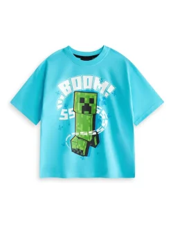 Bleu - Vanilla Underground Pyjamas garçon 100% coton Minecraft à manches courtes Ensemble de 2