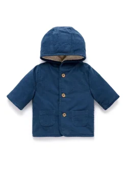 Bleu - Veste Purebaby en velours côtelé en peau de mouton