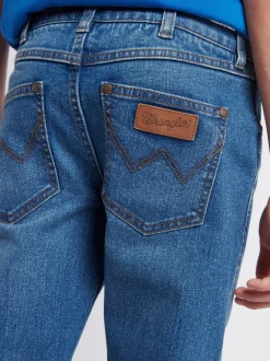 Bleu aqua - Wrangler Garçons Straight Fit Greensboro Regular Jeans