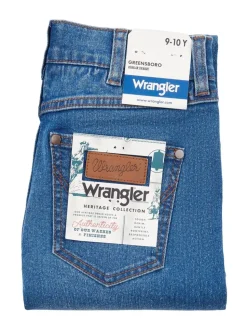 Bleu aqua - Wrangler Garçons Straight Fit Greensboro Regular Jeans