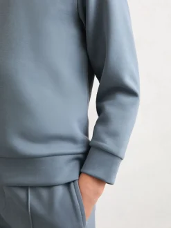 Bleu avio - Sweat à capuche Reiss Fabien Premium en jersey interlock