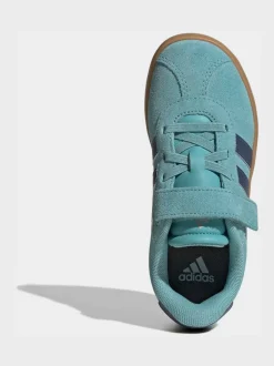 Bleu canard - adidas Vl Cour 3.0 Baskets enfant à crochets et boucles