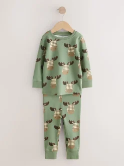 Bleu canard/Écru Animal - Lot de 3 pyjamas Snuggle (9mois-8ans)