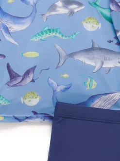 Bleu ciel - Ensemble Purebaby Submarine Rashie à manches longues