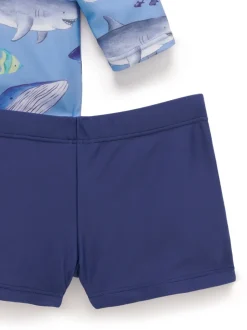 Bleu ciel - Ensemble Purebaby Submarine Rashie à manches longues
