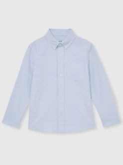 Bleu clair - Chemise Oxford Reiss Greenwich à boutons