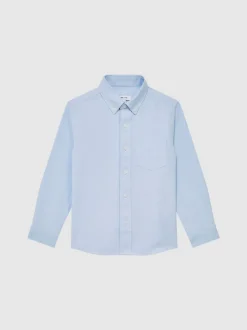 Bleu clair - Chemise Oxford Reiss Greenwich à boutons