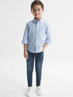 Bleu clair - Chemise Oxford Reiss Greenwich à boutons