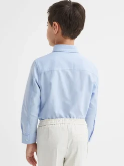 Bleu clair - Chemise Oxford Reiss Greenwich à boutons