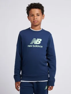 Bleu clair - Ensemble New Balance Col rond et Survêtement à logo empilé FT