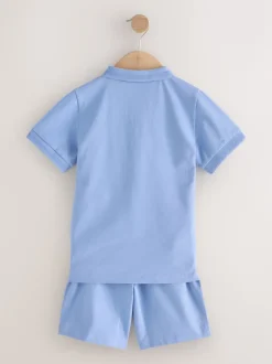 Bleu clair - Ensemble polo à manches courtes et short (3-16ans)