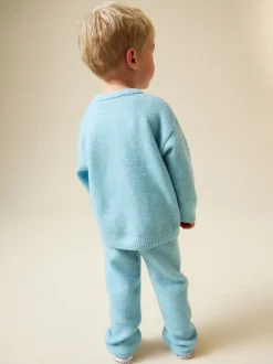 Bleu clair - Ensemble Pulls et Joggings en maille à col rond (3mois -7ans)