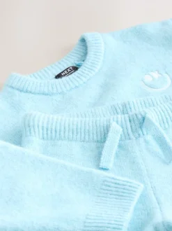 Bleu clair - Ensemble Pulls et Joggings en maille à col rond (3mois -7ans)