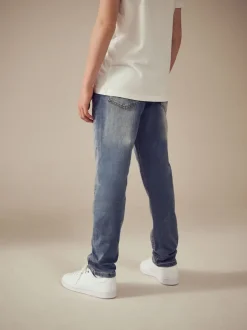 Bleu clair - Jeans extensibles à taille élastique (3-16ans)