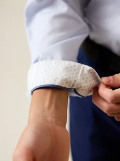 Bleu clair - Manches longues Chemises à bordures intelligentes (3-16yrs)